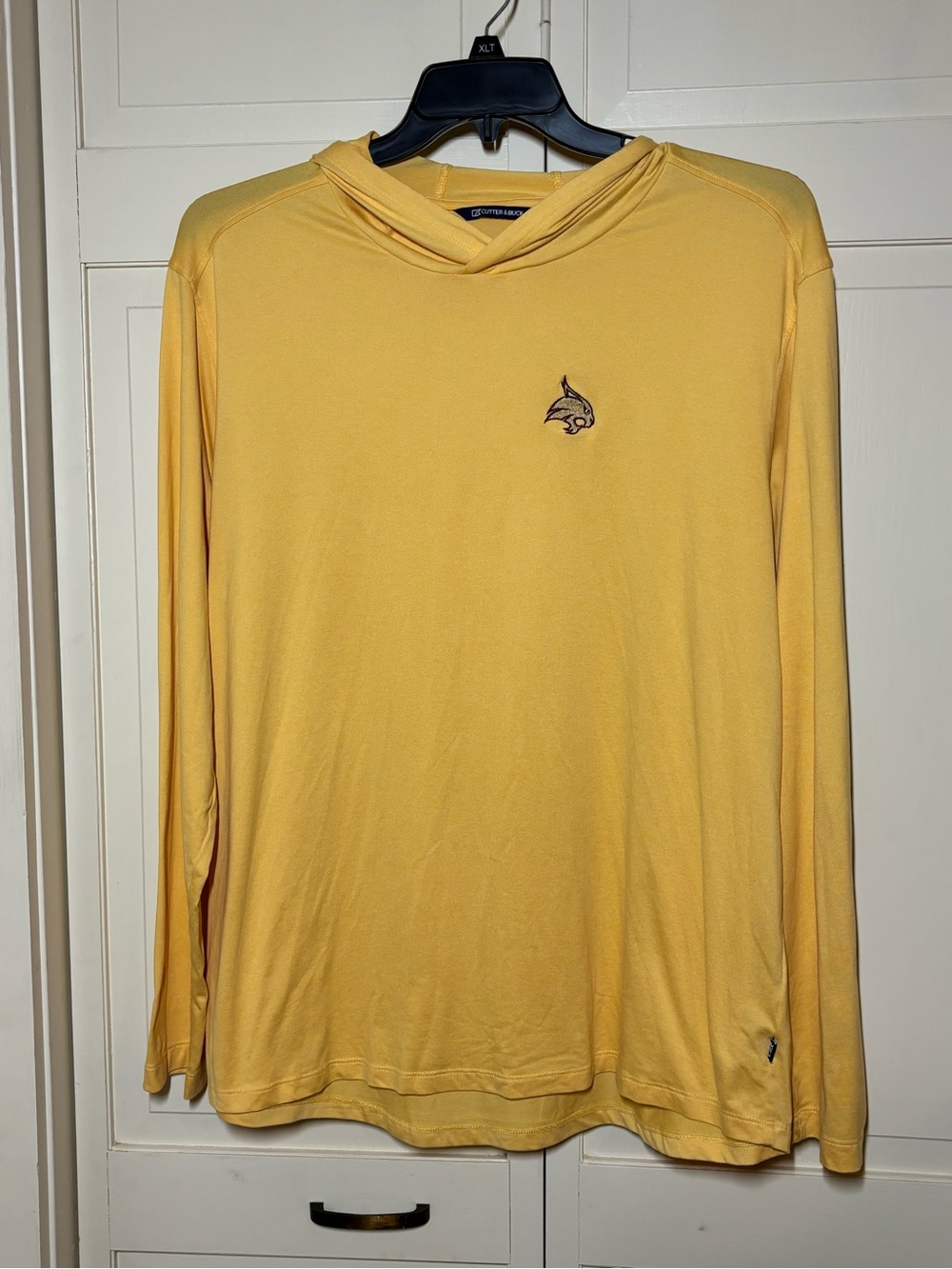 Cutter & Buck Men's Yellow Hooded Long-Sleeve Pullover